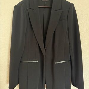 Lane Bryant Black Blazer with Zipper Accents